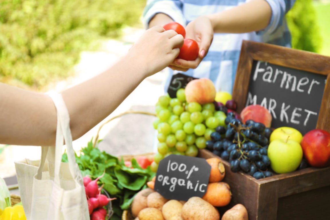 Woman Buying Products at Farmer's Market